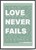 Love Never Fails - 1 Corinthians 13 - A3 Print - Green