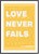 Love Never Fails - 1 Corinthians 13 - A3 Print - Yellow