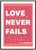 Love Never Fails - 1 Corinthians 13 - A4 Print - Coral