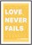 Love Never Fails - 1 Corinthians 13 - A4 Print - Yellow