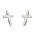Sterling Silver Small Plain Cross Stud Earrings